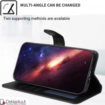 Dirbtinės odos atverčiamas dėklas su skyreliais - juodas (Xiaomi Redmi 17) Dirbtinės odos atverčiamas dėklas su skyreliais - juodas (Xiaomi Redmi 17)